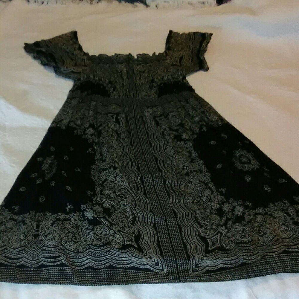 Black printed dress